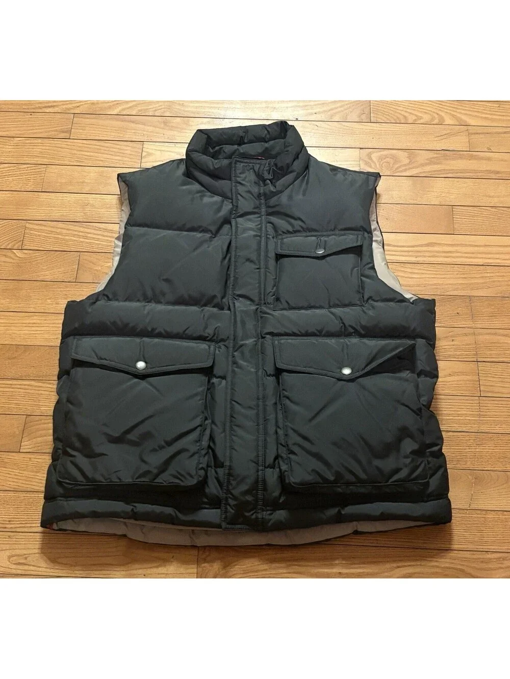 J CREW Expedition Down Puffer Vest Men’s Size M Pockets Dark Green EUC
